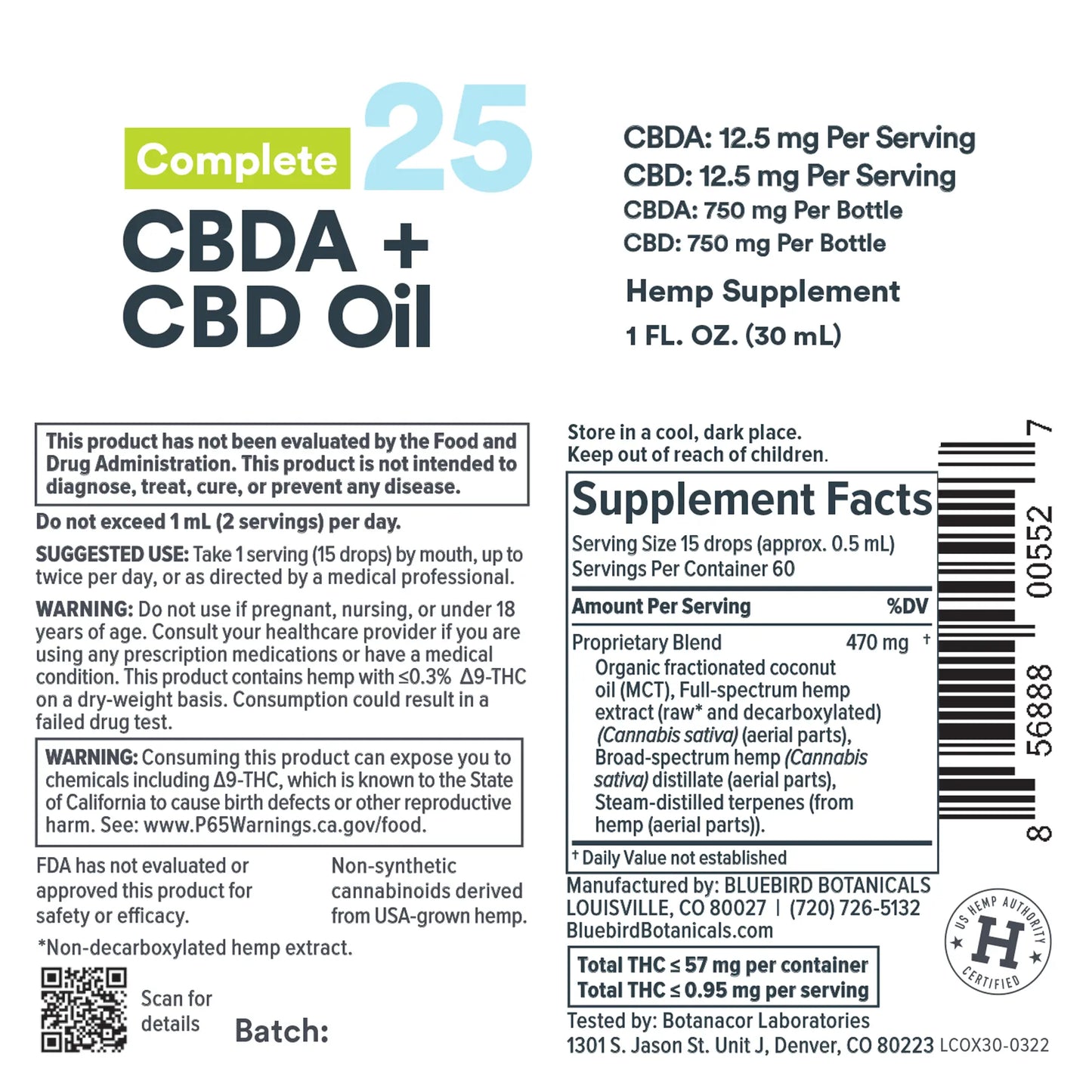 Complete CBDA + CBD Oil - Extra Strength