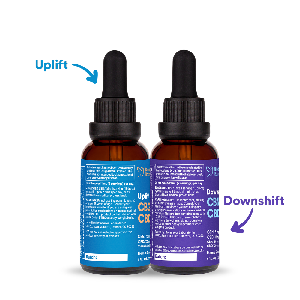 AM/PM CBD Bundle - Uplift + Downshift  Bluebird Botanicals   