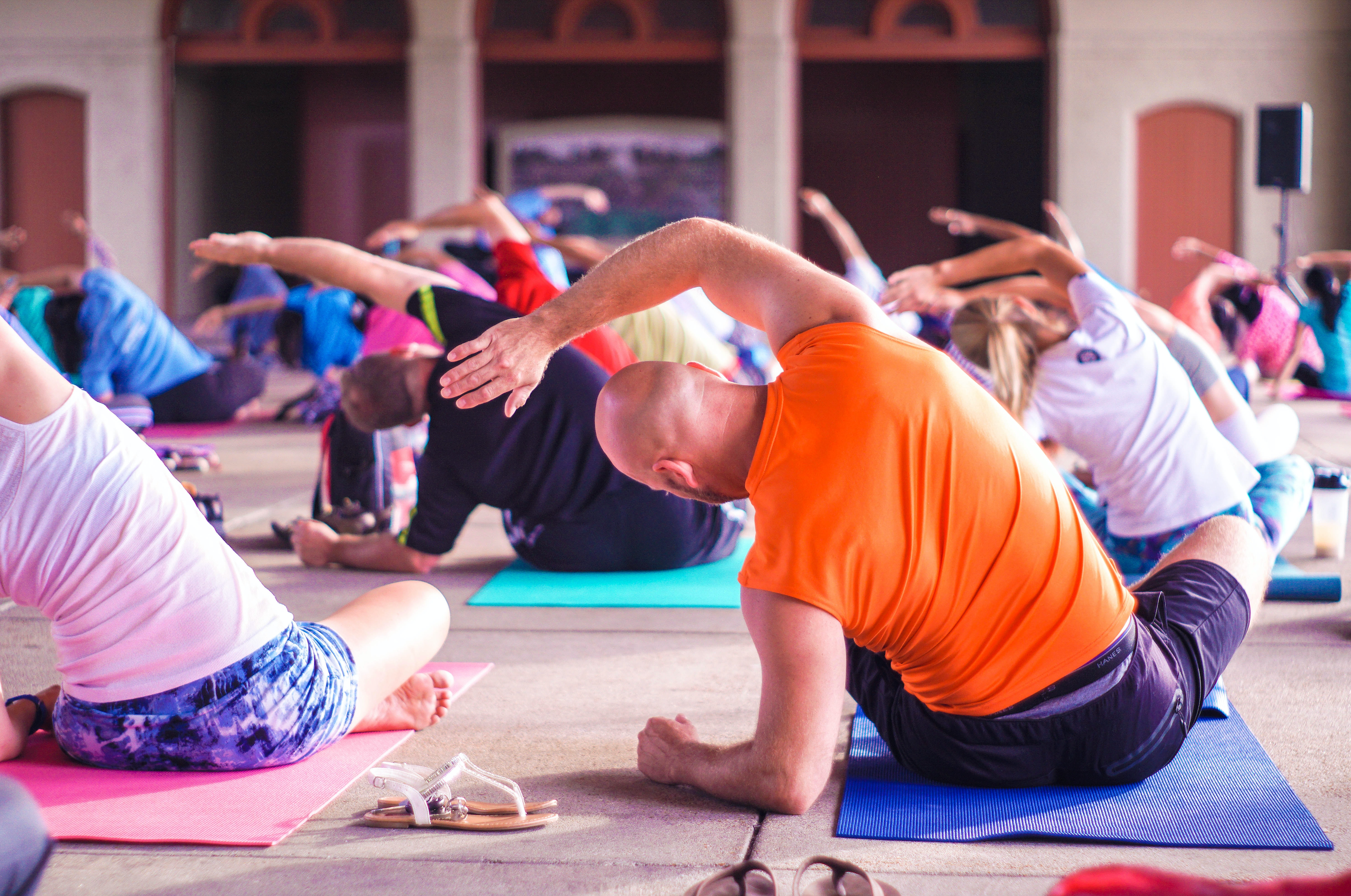 People in a yoga class