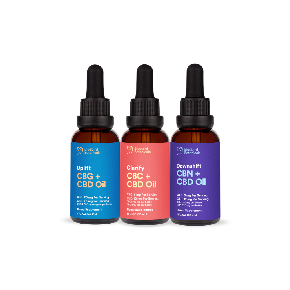 All Day Bundle - Uplift + Clarify + Downshift CBD Oils Bluebird Botanicals   